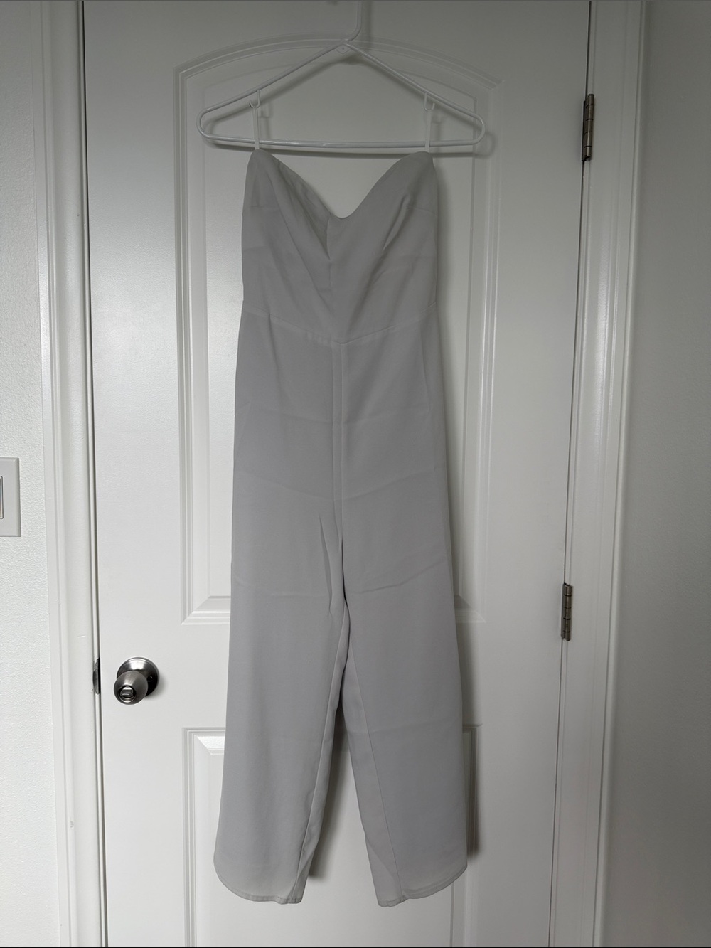 Aritzia Strapless Gray Wide-Leg Jumpsuit